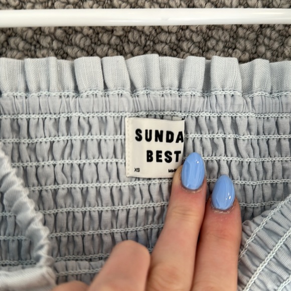 Sunday Best Aritzia scrunch/stretch little tank top in baby blue! Size XS - Picture 4 of 5